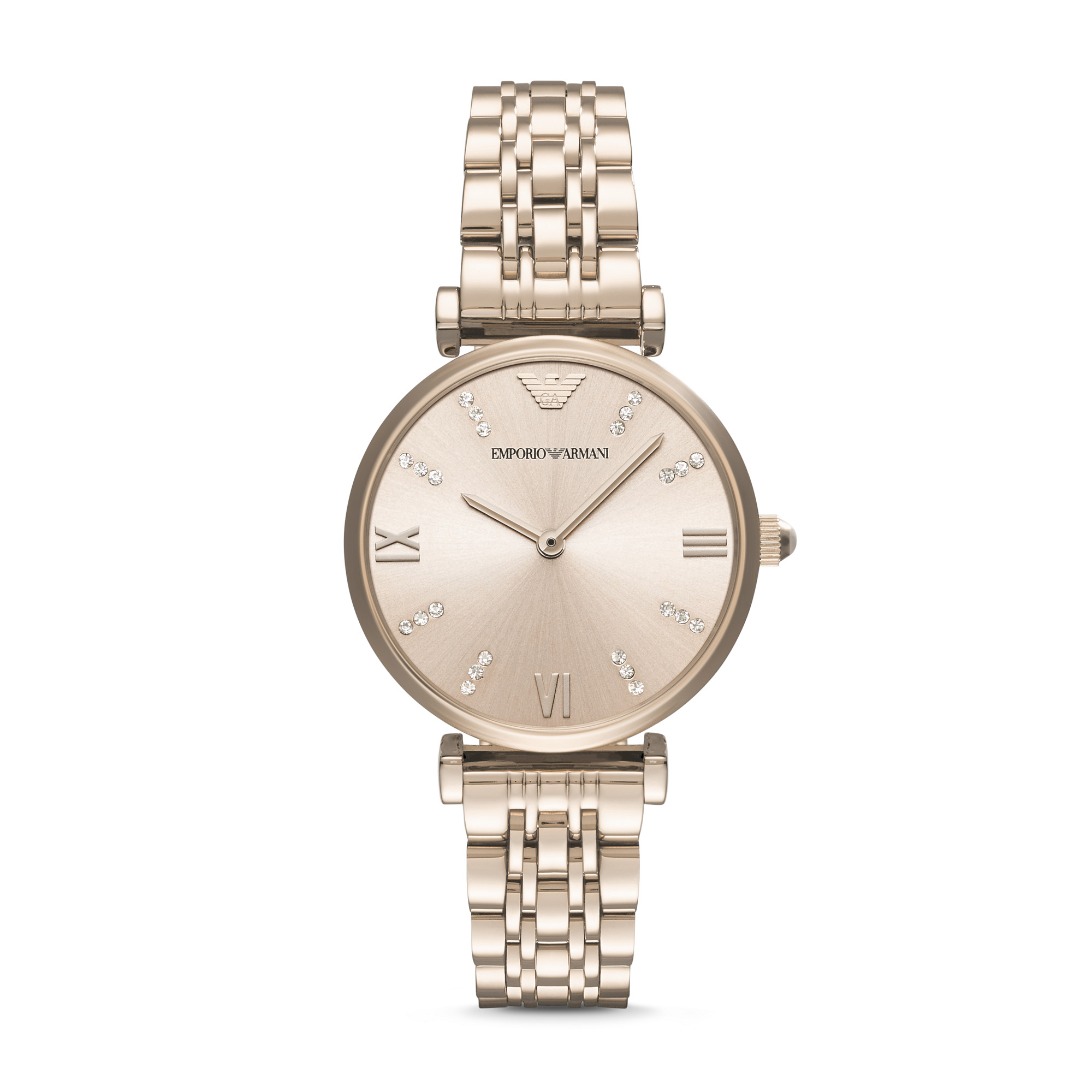 armani阿玛尼手表 满天星时尚腕表简约钢带石英表女表ar11059