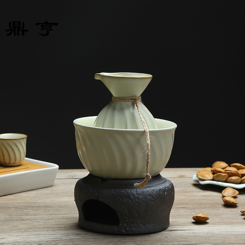 鼎亨陶瓷酒具套件分酒器整套礼盒装汝窑煮酒器可加热酒壶白酒烫酒