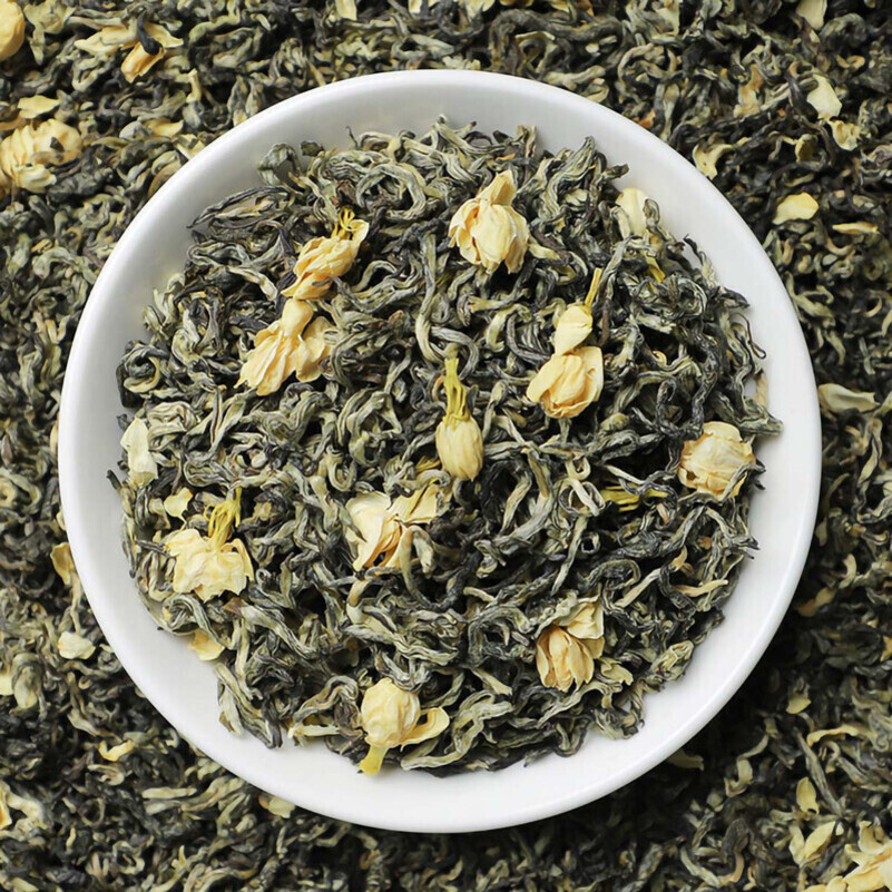 痴福新茶浓香型茉莉花茶散装花茶曲毫茉莉罐装1罐250克高清大图