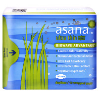 阿莎娜asana 加拿大原装进口超薄棉面日用卫生巾24CM10p