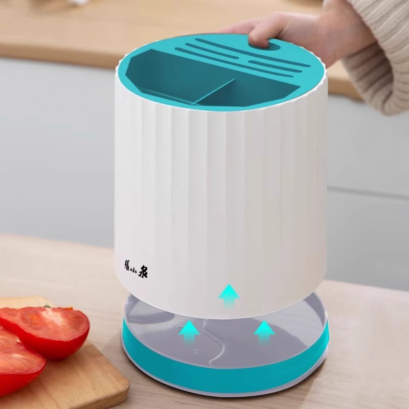 张小泉刀架旋转置物架厨房家用筷子筒刀架收纳盒多功能筷子笼8138高清大图