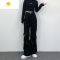 FISH BASKET国潮ins嘻哈街头美式绑带直筒工装宽松牛仔裤男女长裤