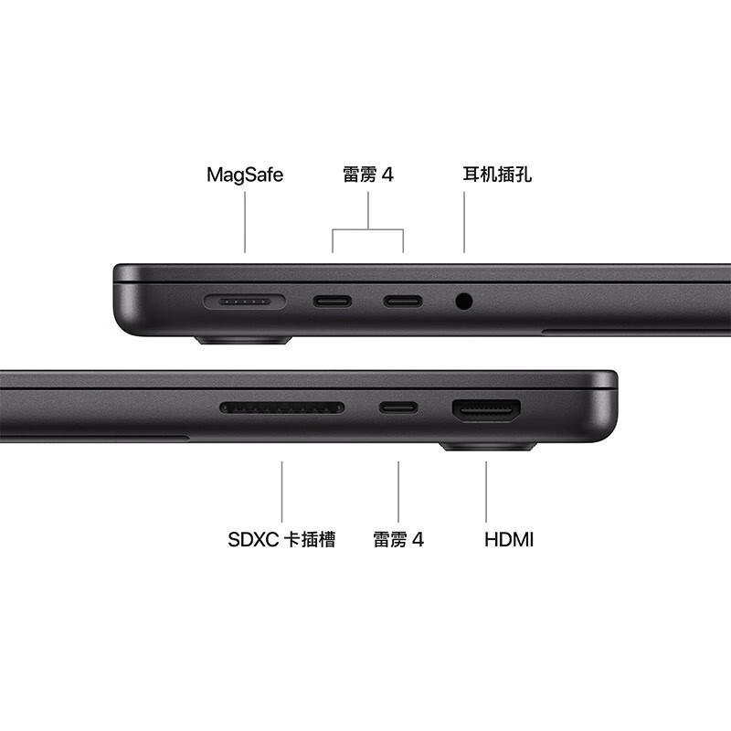 [政府补贴2000元部分地区参与,详情请咨询客服]Apple/2024MacBookPro14英寸M4Pro(14+20核) 24G 1T深空黑色笔记本MX2J3CH/A
