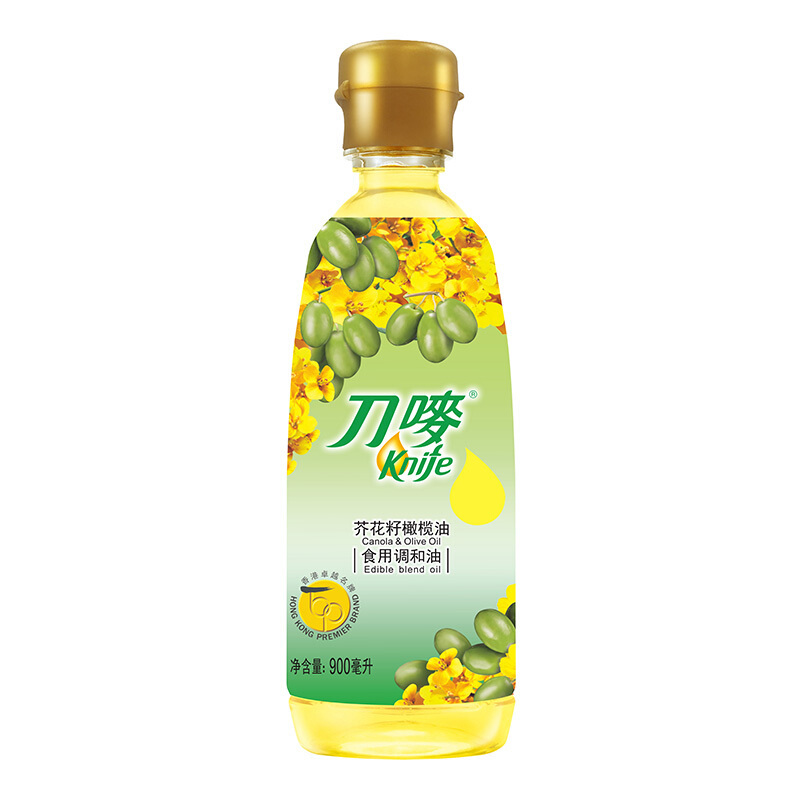 刀唛 Knife 食用油 芥花籽橄榄油900ml 调和油 压榨一级 香港品质