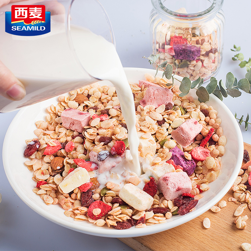 西麦 西澳阳光酸奶块果粒燕麦脆 即食燕麦片 代餐燕麦 营养早餐 冲饮谷物 干吃零食轻食350g/袋高清大图