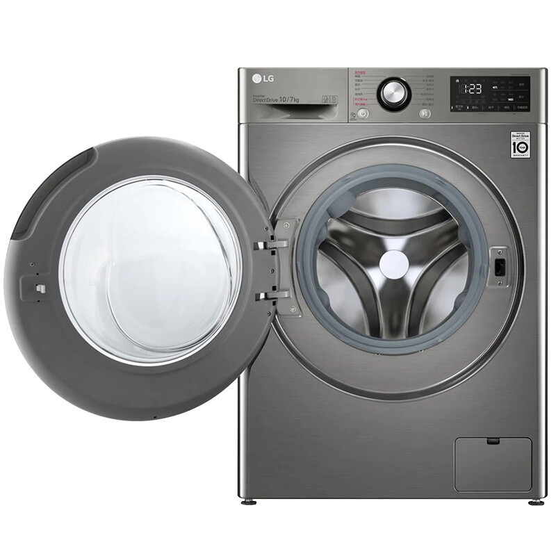 lg fr10py4 10/7kg 钢钻玻璃门 蒸汽除菌除螨除皱 高温洗涤 多样烘干