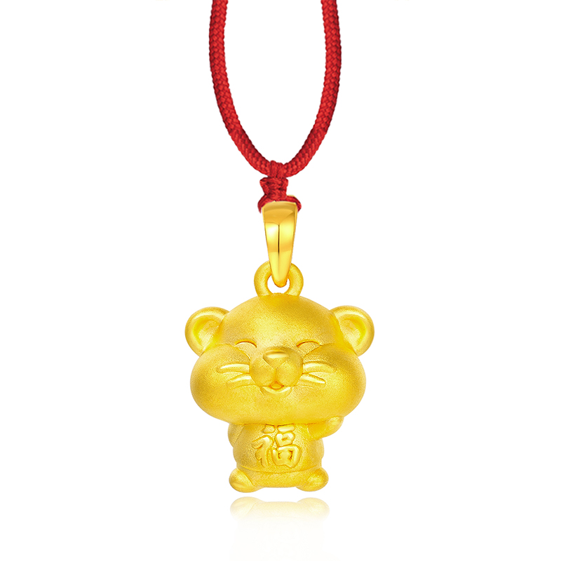 周贝贝珠宝福萌鼠足金黄金3d硬金十二生肖黄金老鼠吊坠jdsh0034参数