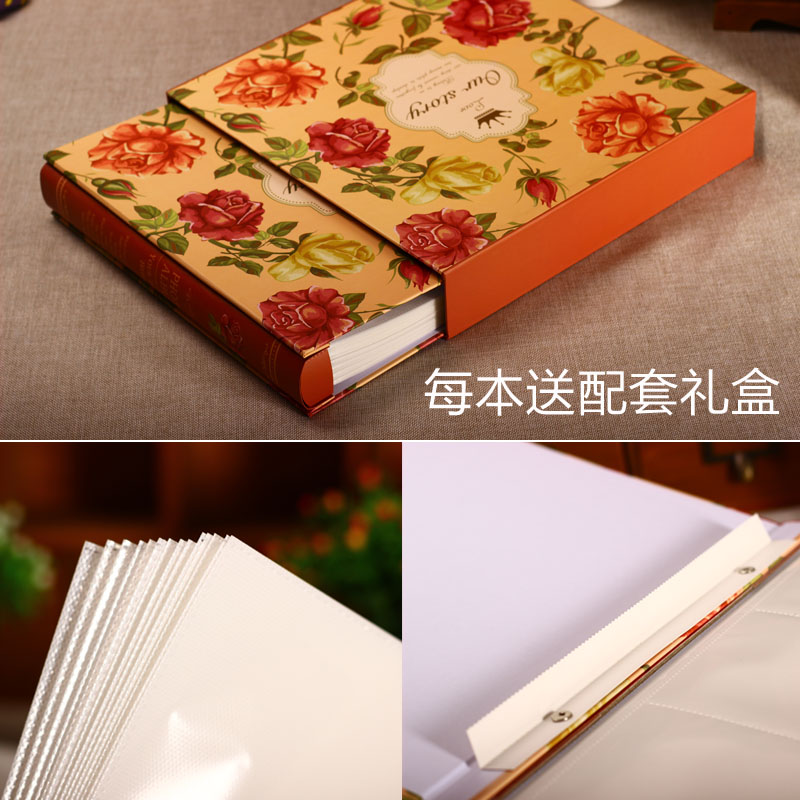 家庭大容量插页式相册影集插袋式混装5寸6寸7寸宝宝成长纪念册本 三维工匠 400张我们的故事 50高清大图