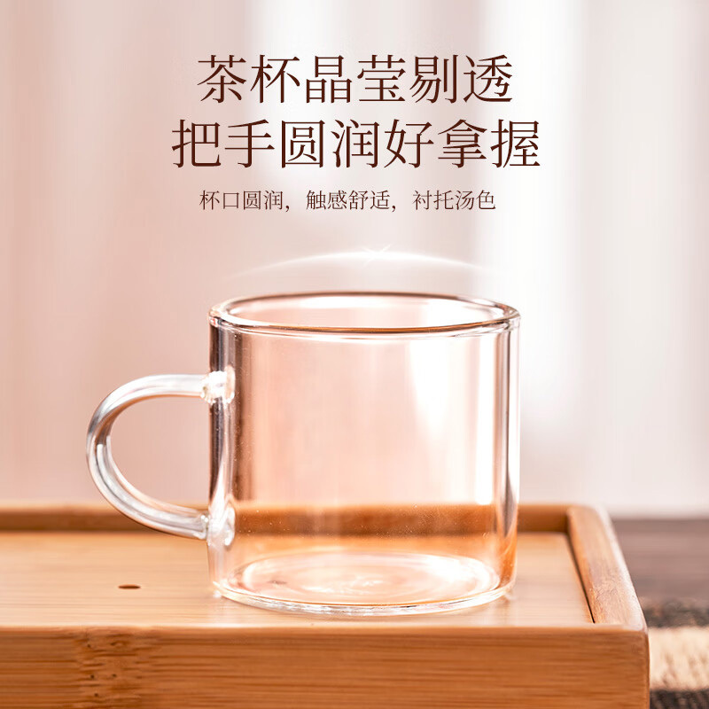 尚烤佳玻璃壶高硼硅玻璃茶汤分离木纹提手玻璃茶壶套装SKJ-543