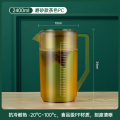 加厚冷水壶家用大容量透明凉水杯塑料耐高温水壶盛凉茶壶夏装水 磨砂PC茶色款-2400ml 均码