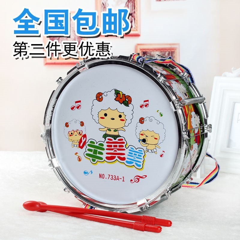 邦尼熊小鼓单鼓(配鼓棒2支) 小鼓玩具儿童鼓打击乐器敲打鼓宝宝手拍鼓婴幼儿园益智卡通玩具鼓