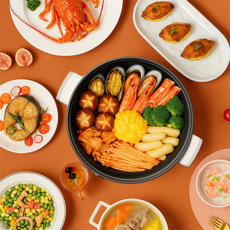 爱国者 上蒸下煮电蒸锅家用多功能电热锅电火锅 3L 白色 ADZG-30M01高清大图