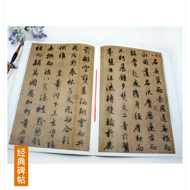 [醉染正版]现货包邮 赵孟頫临圣教序 中华经典碑帖彩色放大本33 中华书局 集王圣教序 行书法帖碑帖 毛笔眺字帖贴 赵孟