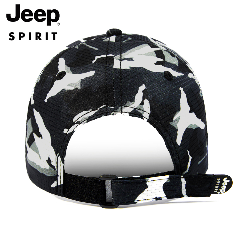 JEEP SPIRIT吉普男士迷彩帽户外男士棒球帽大檐运动休闲帽子男女通用遮阳帽子