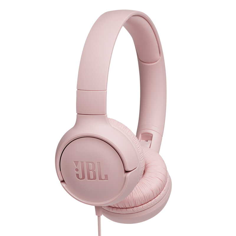 JBL TUNE 500 头戴式有线耳机耳麦 运动耳机+游戏耳机 樱花粉