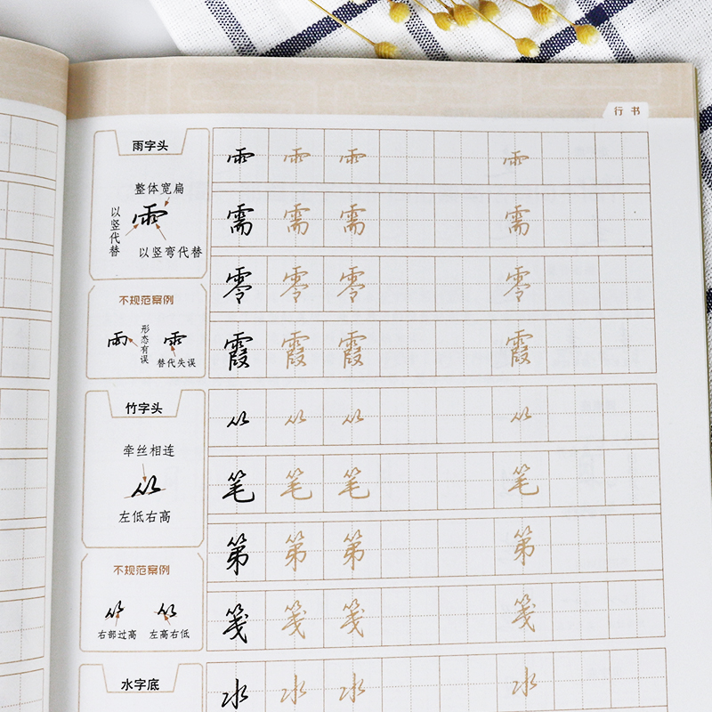 新手入门常见的20个问题行书字帖 [正版]字帖练字大学生行书字帖女生字体漂亮高中生速成古风唯美清秀成人初学者硬笔行书书法高清大图