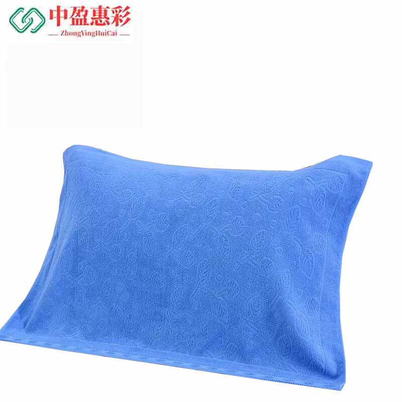 中盈惠彩 全棉经典老式提花蓝色枕巾 ZJ-03 52*78cm 条高清大图