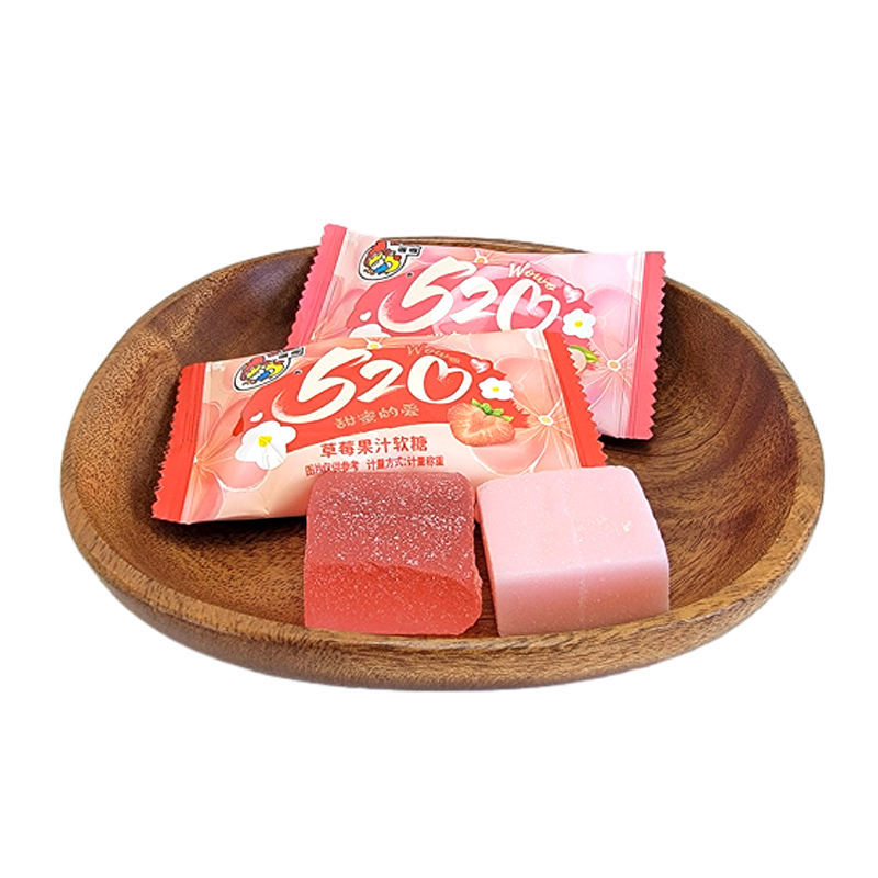 喔喔草莓白桃果汁软糖散装250g婚庆结婚喜糖多味植物胶型凝胶糖果 混合口味 散装250g（约16个）
