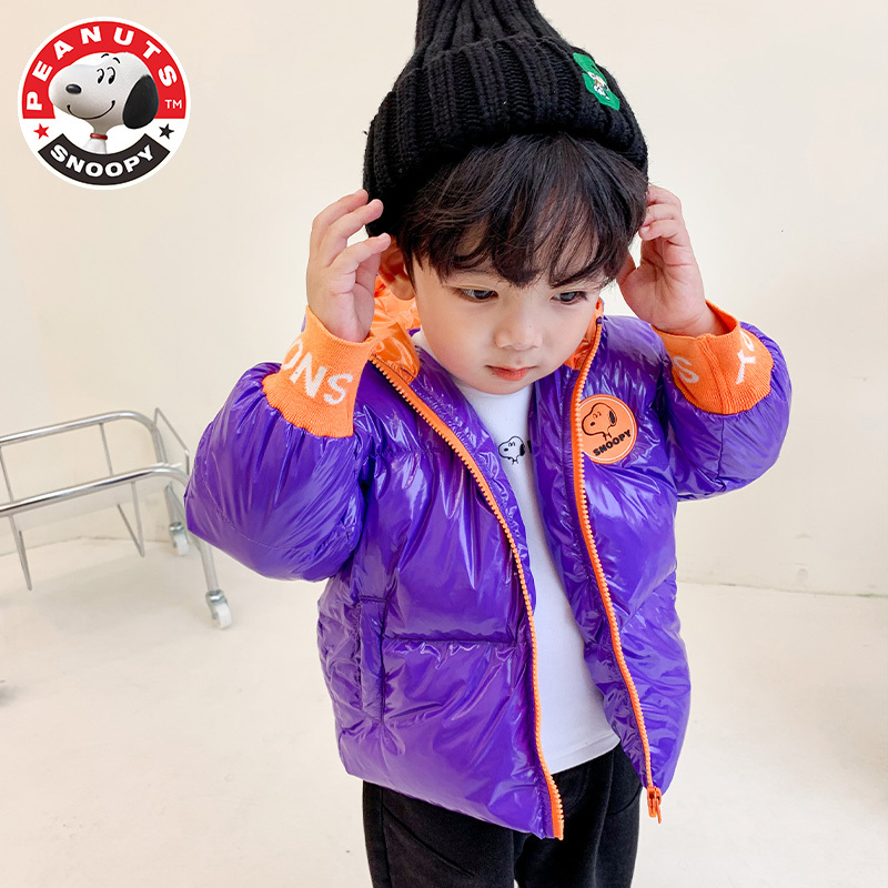 史努比(SNOOPY)新款儿童羽绒服中小童宝宝加厚羽绒服男女童印花保暖外套AF016