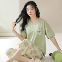 浪莎睡衣女夏季薄款2025新款可外穿家居服套装女士夏天短袖
