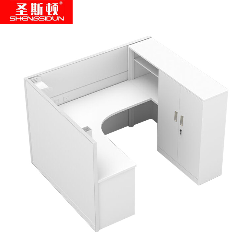 圣斯顿 钢制屏风卡座办公位 S-GD2218 2200*1800*1350mm 白色 套高清大图