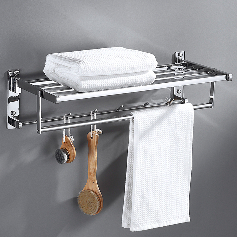 毛巾架卫生间置物架壁挂浴室304不锈钢厕所洗漱台收纳墙上挂件