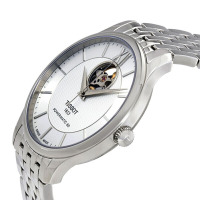 天梭(TISSOT)瑞士品牌手表男俊雅系列1853镂空全自动机械表送男友 白盘钢带T063.907.11.038.00