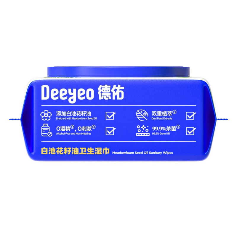 德佑卫生湿巾 白池花籽油 80片/包*12包高清大图
