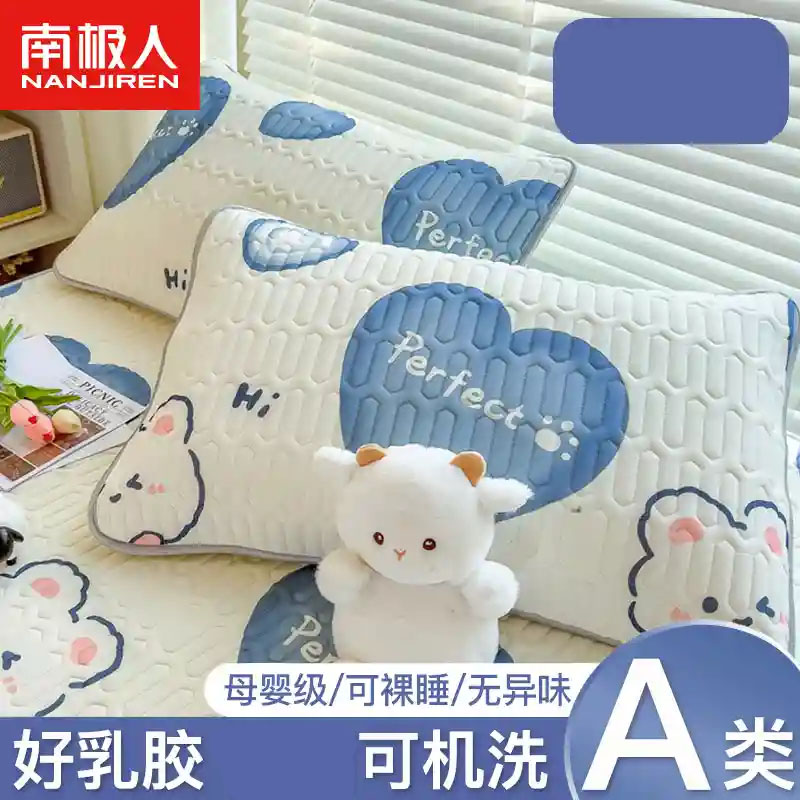 夹乳胶枕套一对装枕巾单人枕头套保护枕芯套装48*74cm高清大图