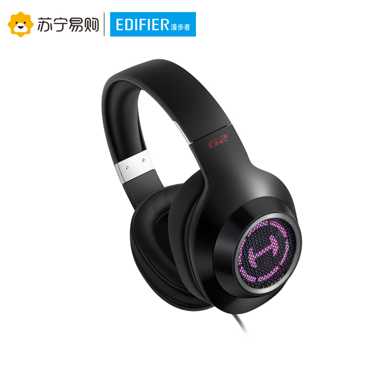 Edifier/漫步者 G2标准版游戏头戴式耳机有线带麦电竞吃鸡专用3.5mm台式电脑耳麦 黑色高清大图