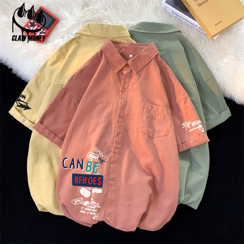 Claw money夏季凉爽冰丝垂感男女港风炸街欧货2022新款外套衬衫