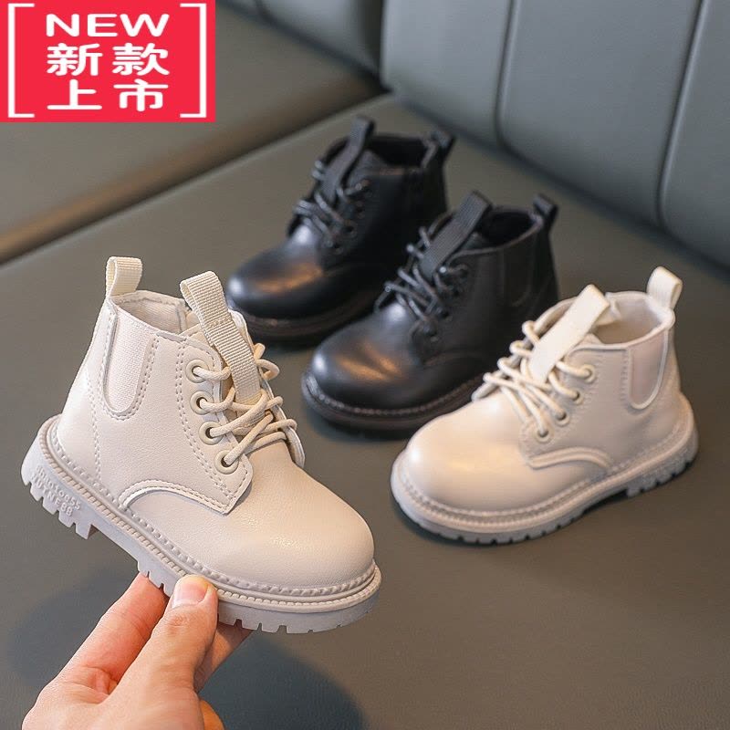 可莉允女童靴子秋冬马丁靴2022加绒男童宝宝软底小短靴时尚儿童棉靴童鞋图片