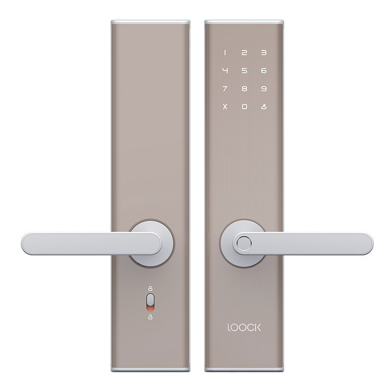 鹿客智能门锁Touch智能指纹锁4cm-12cm指纹密码手机蓝牙家用防盗门锁ios;Android银色云丁LOOCK