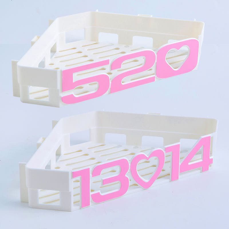 浴室置物架肥皂盒吸盘香皂无痕贴免打孔数字字母厕所卫生间收纳架 我爱你一生一世[5201314]粉色图片