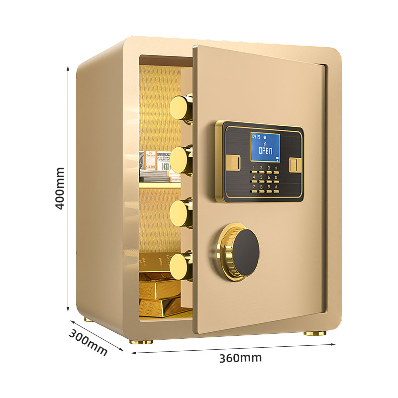 臻远ZY-NW-BXGS-15全钢实心保险柜办公防盗保险箱 高40cm金色电子款高清大图