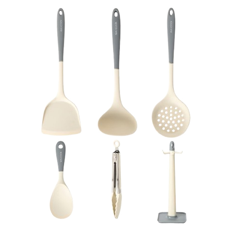 美厨厨具6件套硅胶锅铲不粘锅铲子汤勺食品夹带支架MCCU1303