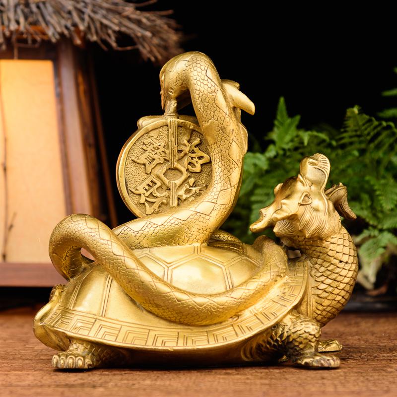 美帮汇玄武摆件 铜龟蛇摆件四方神兽工艺品高清大图