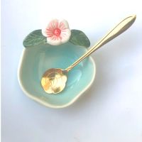 美容院用品冰裂陶瓷精油碗工具碟子水疗调配套装足疗精油美甲碟碗 蓝色