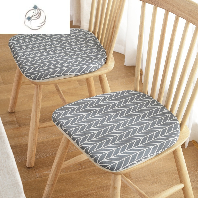 舒适主义日式棉麻坐垫餐桌椅垫北欧马蹄形实木温莎椅子座垫家用凳子垫