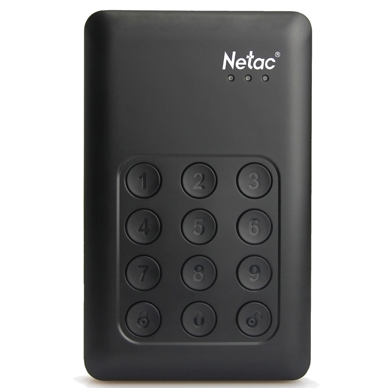 朗科(Netac)K390 1TB USB3.0移动硬盘 安全系列 2.5英寸 按键硬件加密 黑色 (单位:个)