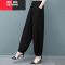 YIBUSHENG季新款女士棉绸大码防蚊束脚裤妈妈装灯笼裤宽松广场舞休闲长裤