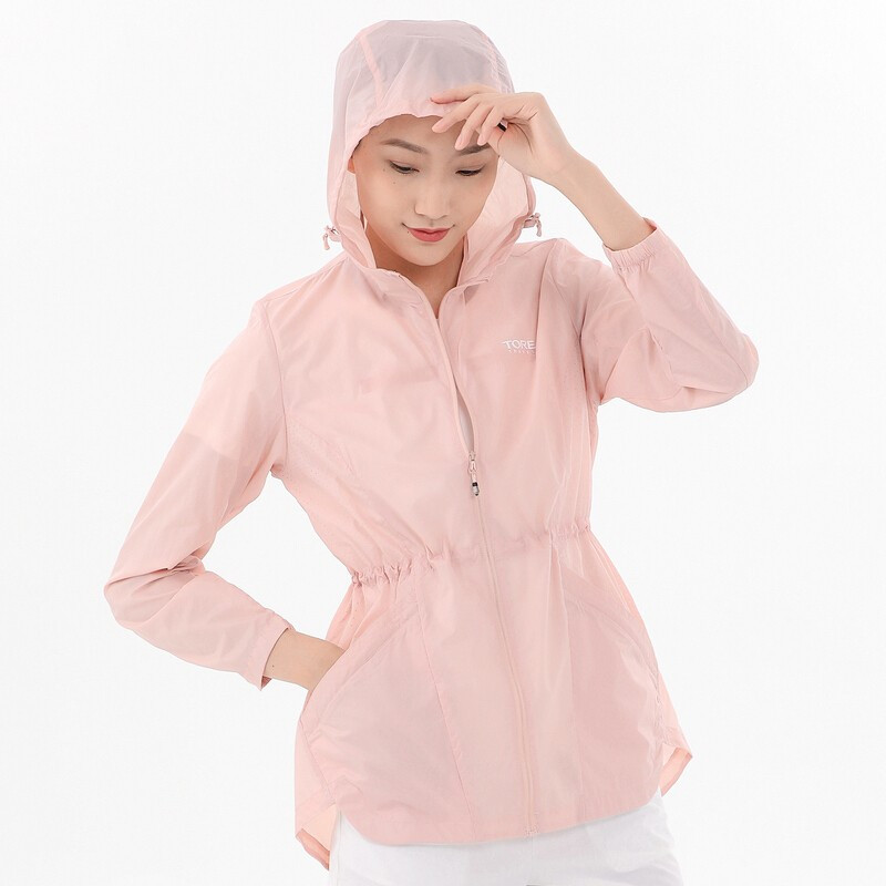 探路者皮肤衣女户外防晒衣女 防紫外线户外风衣防晒服后背开叉超轻高透湿超薄透气女士运动速干风衣外套