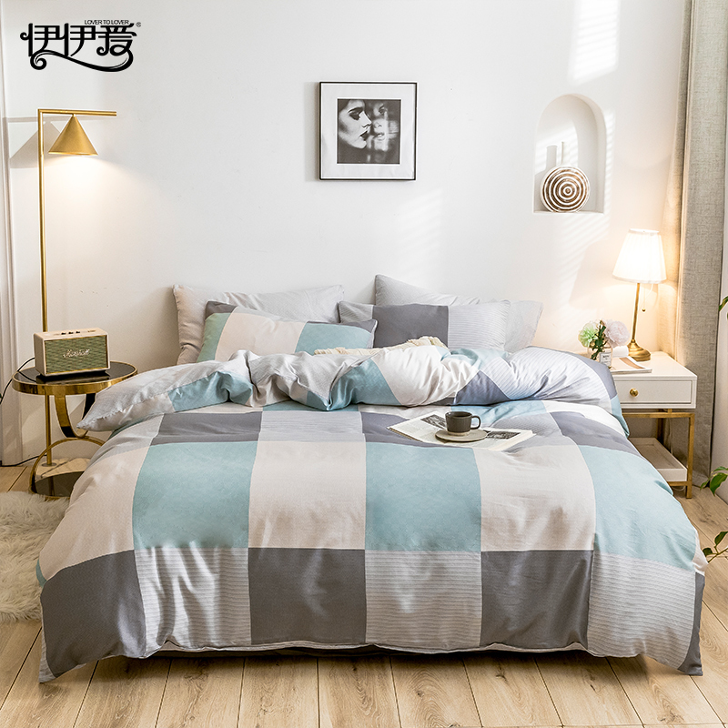 伊伊爱 全棉印花加密都市生活三件套