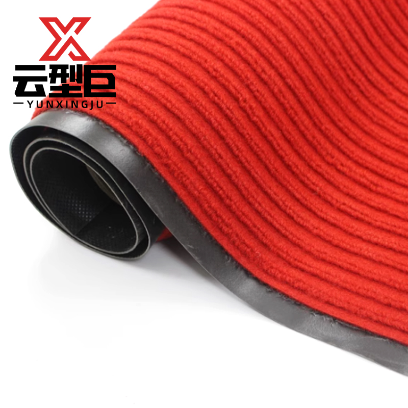 云型巨 条纹地毯 大面积铺满可裁剪入户门地垫地毯防滑进门门垫脚垫 大红色宽160cm 单位:米高清大图