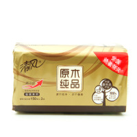 清风 BR36SJ 抽取式面巾纸 原木纯品金装3层150抽3包/提 16提/箱