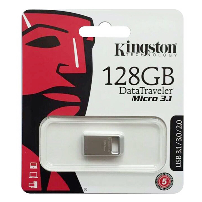 金士顿(Kingston)DTMC3 128GB U盘 USB3.1 优盘读速100Mb/s高速大容量金属迷你闪存盘银色