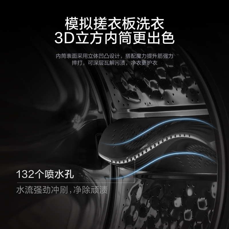 小天鹅(LittleSwan)滚筒洗衣机 变频 家用 水魔方10公斤洗烘一体 洗净比1.1TD100V868WMADT