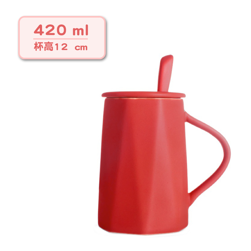 创意潮流陶瓷杯子女学生韩版马克杯带盖勺咖啡杯ins随手杯咖啡杯