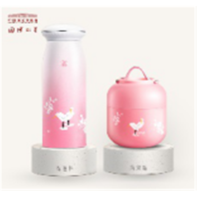 芙蓉双鹭保温杯金