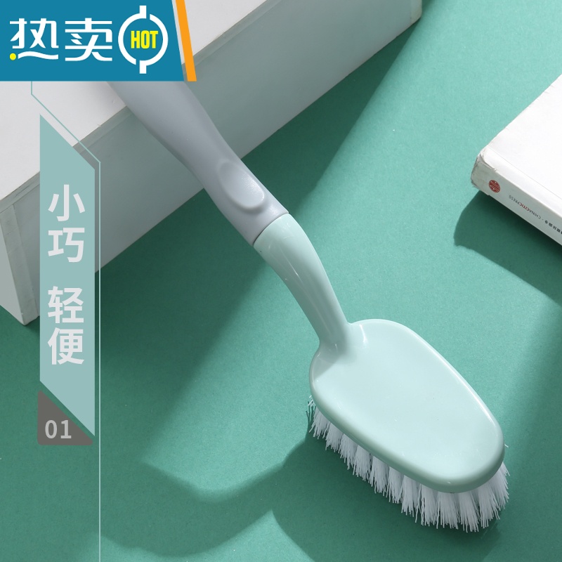 敬平地刷厕所卫生间多功能去污清洁刷子浴室瓷砖墙面浴缸无死角地板刷 蓝色(手持款)高清大图